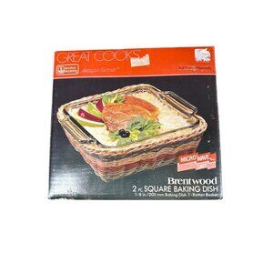 Anchor Hocking Brentwood 2-Pc 8" Square Baking Dish With Rattan Basket
